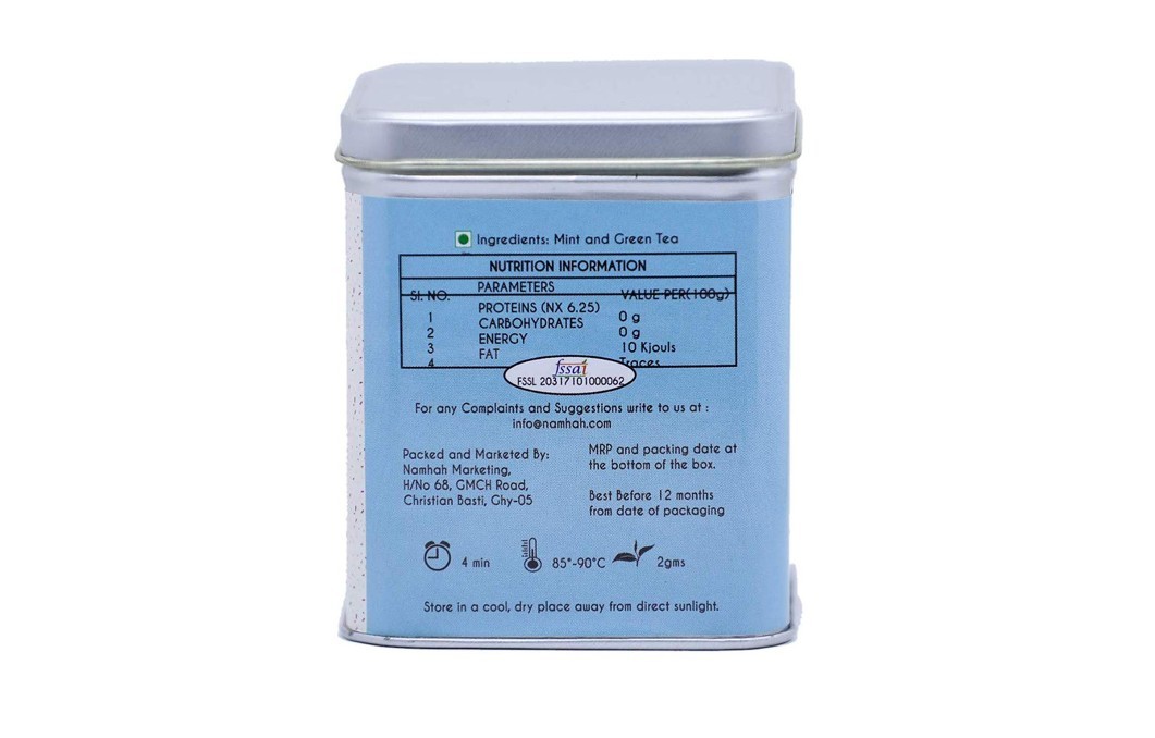 Namhah Mint Green Tea    Container  100 grams